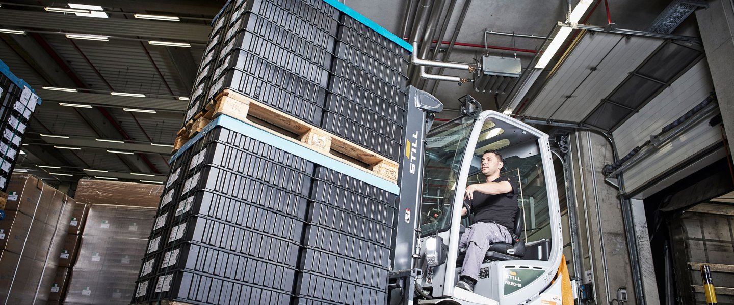 Man on forklift truck