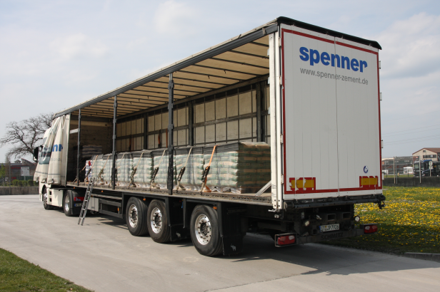 Truck during unloading